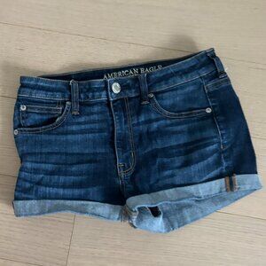 American Eagle Hi-Rise Shortie Jean Shorts